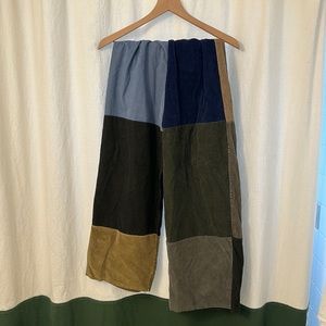 Upcycled corduroy patchwork pants.